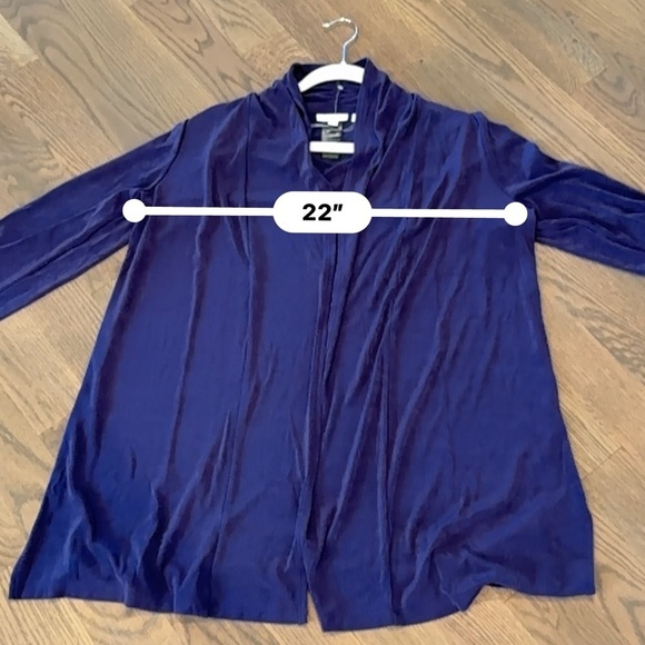 Chicos’s Travelers Grommet Jacket Elegant Purple Open Front Cardigan size 2x L - Picture 8 of 10